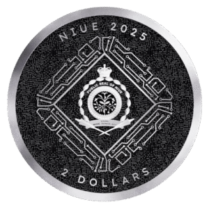 anverso moneda plata Bitcoin Niue 2025