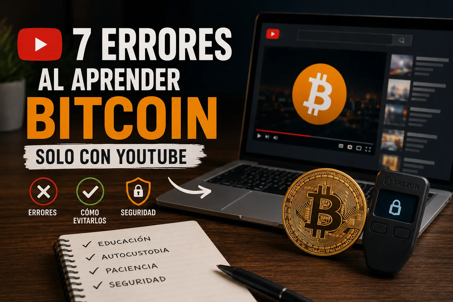 7 errores de seguridad que comete quien aprende Bitcoin solo con vídeos de YouTube