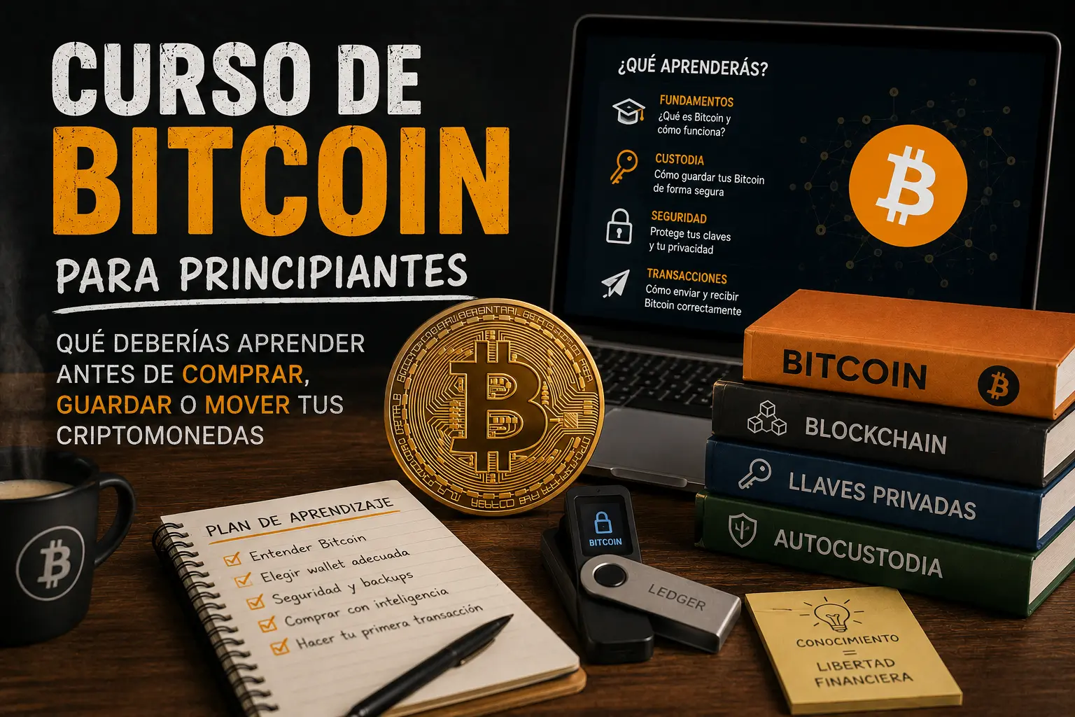 Curso de Bitcoin para principiantes qué deberías aprender antes de comprar, guardar o mover tus criptomonedas