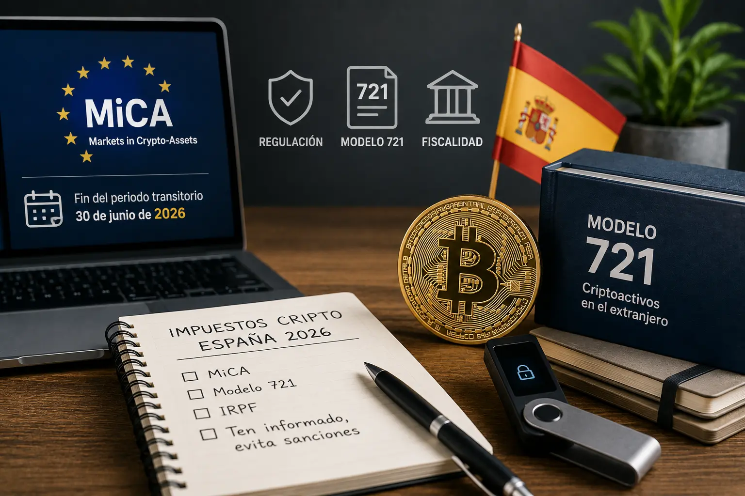 MiCA y Modelo 721 en 2026: qué cambia para quien tiene Bitcoin en España